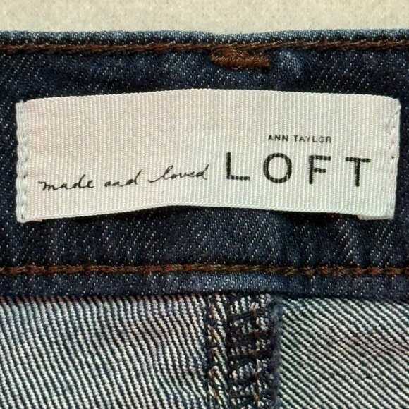 LOFT Women's Stretch Modern High Waist Blue Denim Skinny Ankle Jeans Size 28 - Picture 5 of 11